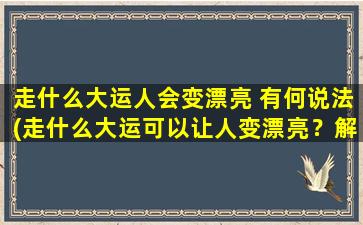 走什么大运人会变漂亮 有何说法(走什么大运可以让人变漂亮？解析不同说法！)